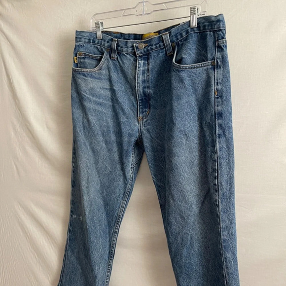 Diamond Gusset Mens Jeans Blue Denim Five Pocket USA Made 37x32 DMR 104A - Picture 3 of 15